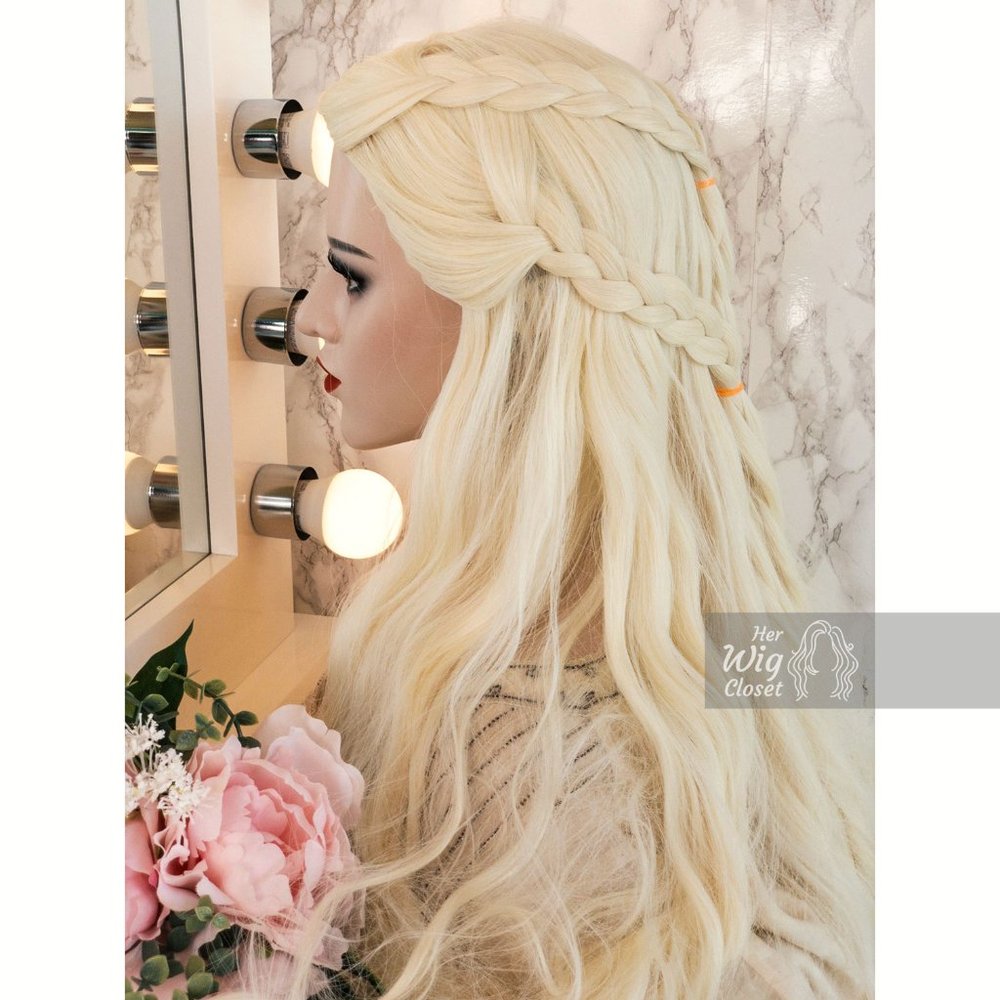 32“ Wavy Icy Blonde Synthetic Wig | Daenerys - Picture 3 of 15